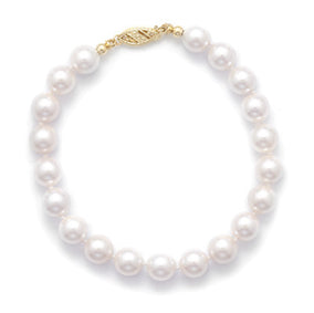 8" 7-7.5mm Grade AAA Cultured Akoya Pearl Bracelet