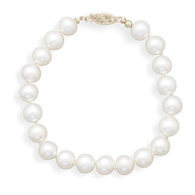 8" 7-7.5mm Cultured Freshwater Pearl Bracelet