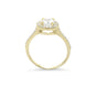 10 Karat Gold Halo Style Ring with White Topaz and Sapphires