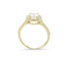 10 Karat Gold Halo Style Ring with White Topaz and Sapphires