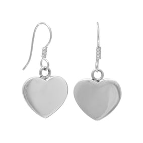 21mm Heart Engravable Earrings on French Wire