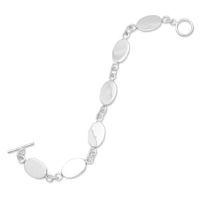 8" 6 Oval Polished Toggle Bracelet