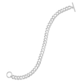 7.5" Diamond Cut Toggle Charm Bracelet