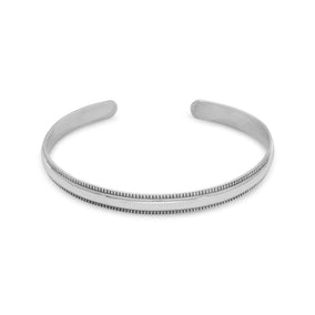 Polished Cuff with Beaded Edge