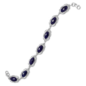 8" Oval Rough-Cut Sapphire Bracelet