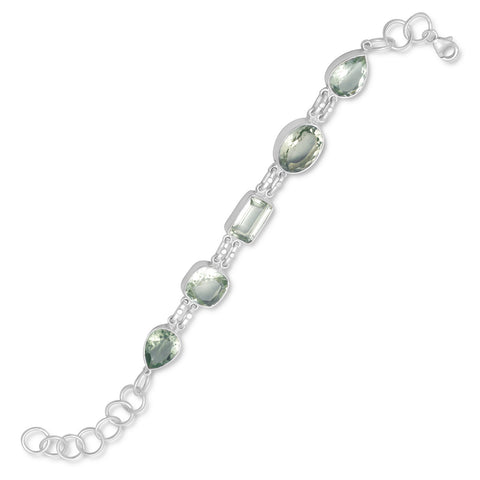 7"+1.5" Extension Green Amethyst Bracelet