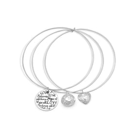 7.75" Triple Bangle Charm Bracelet