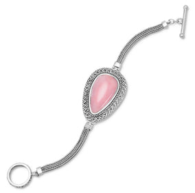 7.5" Pink Opal Toggle Bracelet