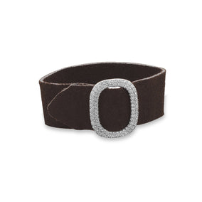 7" Adjustable Suede Bracelet with CZ Buckle