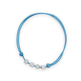 Adjustable Blue Stretch "LOVE" Bracelet