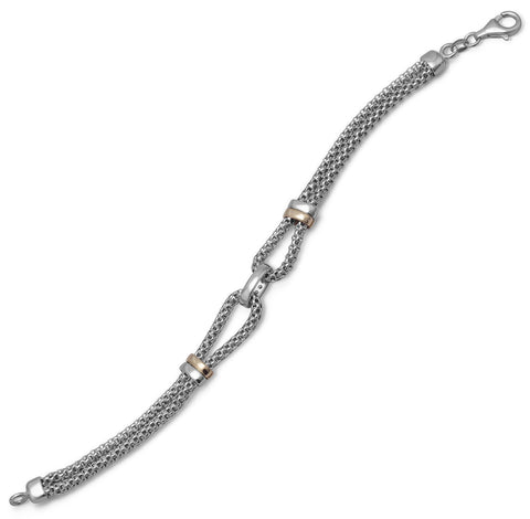 7.5" Double Strand Popcorn Chain Bracelet