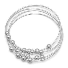 4 Beaded Bangle Bracelet Set