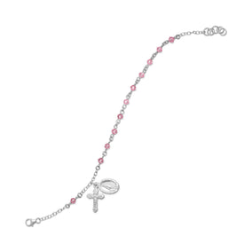 7" + .5" Crystal Rosary Charm Bracelet