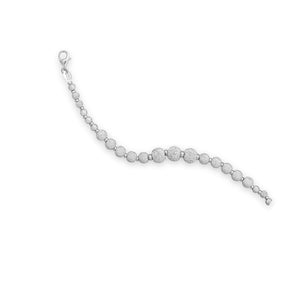7.5" Rhodium Plated Stardust Bead Bracelet