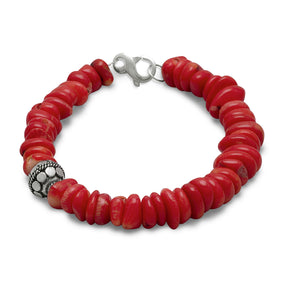 8.5" Coral Heshi Bracelet