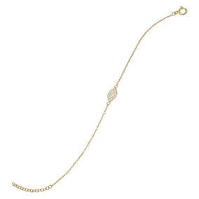 6" + 1" 14 Karat Gold Plated Evil Eye Bracelet with CZ