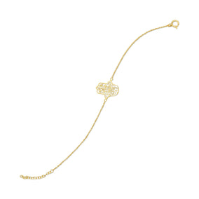 6" + 1" 14 Karat Gold Plated Hamsa Bracelet