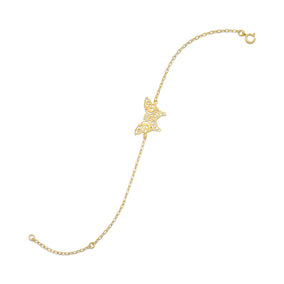 14 Karat Gold Plated Delicate Butterfly Bracelet