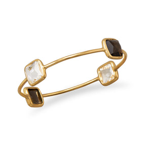 Vermeil Freeform Faceted 4 Stone Bangle