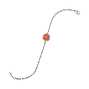 7" + .5" + 5" Freeform Faceted Orange Aventurine Bracelet