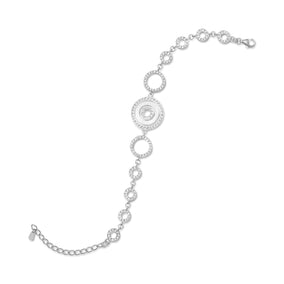7" + 2" Rhodium Plated CZ Circle Bracelet