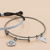Black Tone Expandable Angel Wing Charm Fashion Bangle Bracelet