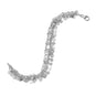 Rhodium Plated Polished Disk Drop Bracelet