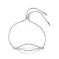 Rhodium Plated Open Marquise CZ Bolo Bracelet