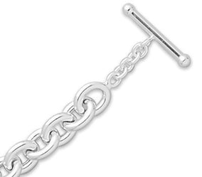 8" Hollow Oval Link Toggle Bracelet
