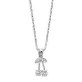 16" Necklace with CZ Cherries
