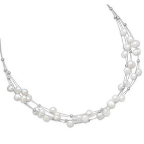 16" Six Strand Cultured Freshwater Pearl Necklace