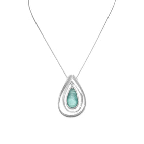 16" Necklace with Ancient Roman Glass and Cut Out Design Pendant