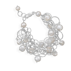7"+1" Extension 5 Strand Bracelet with Cultured Freshwater Pearls