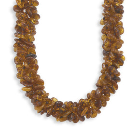 19" Triple Strand Knotted Baltic Amber Bead Necklace