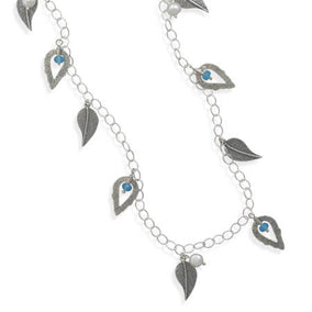 30" Necklace with Leaf Drop Design