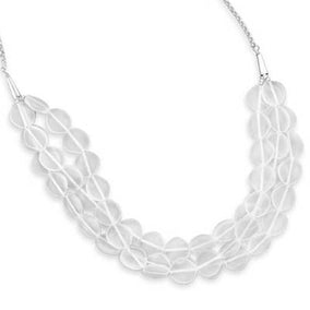 17"+2" Triple Strand Crystal Necklace