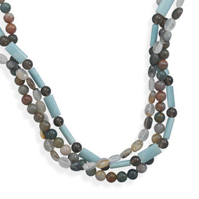 16"+2" Triple Strand Multistone Necklace