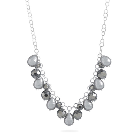 17"+2" Multibead Dangle Link Chain Necklace