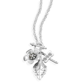 17.5" Multicharm Drop Necklace