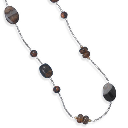 38" Multistone Link Necklace
