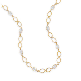 16"+3" 14 Karat Gold Plated CZ Necklace