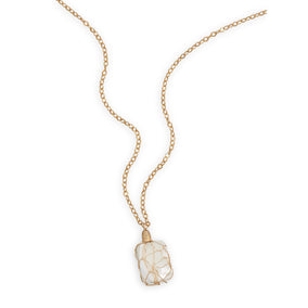 16" + 2" 12/20 Gold Filled Wire Wrapped Shell Necklace