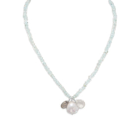 15.5" + 1.5" Blue Topaz Multicharm Necklace