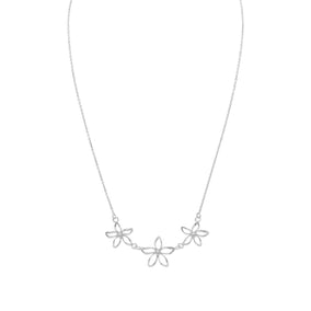 18" Diamond Cut Flower Necklace