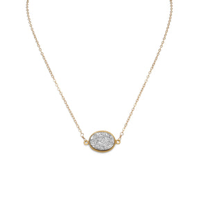 16" + 1" 14/20 Gold Filled Necklace with Silver Druzy