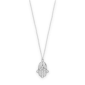 16" + 2" Polished Hamsa Necklace