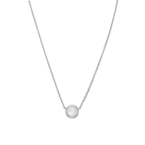 16" + 2" Freeform Faceted Moonstone Necklace