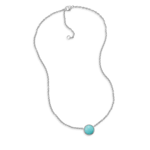16" + 2" Freeform Faceted Turquoise Necklace