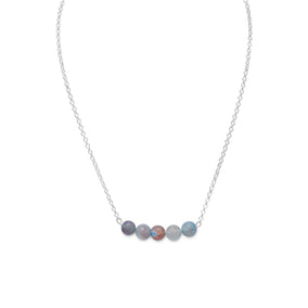 16" Handmade Necklace with Faceted Fire Agate Bar