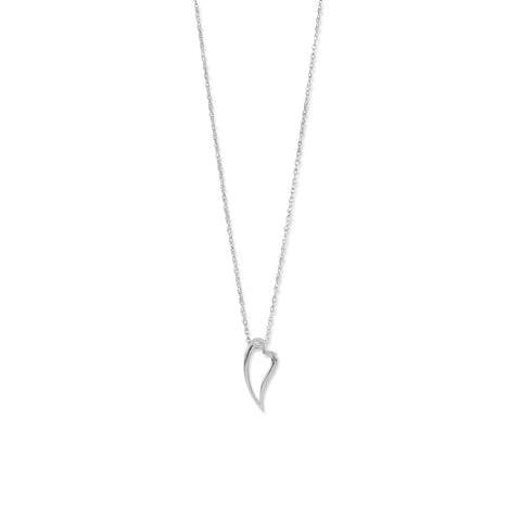 Whimsical Heart Necklace with Diamond